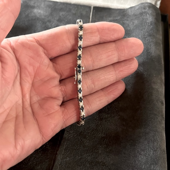 Sapphire and Diamond Tennis bracelet - Picture 3 of 5